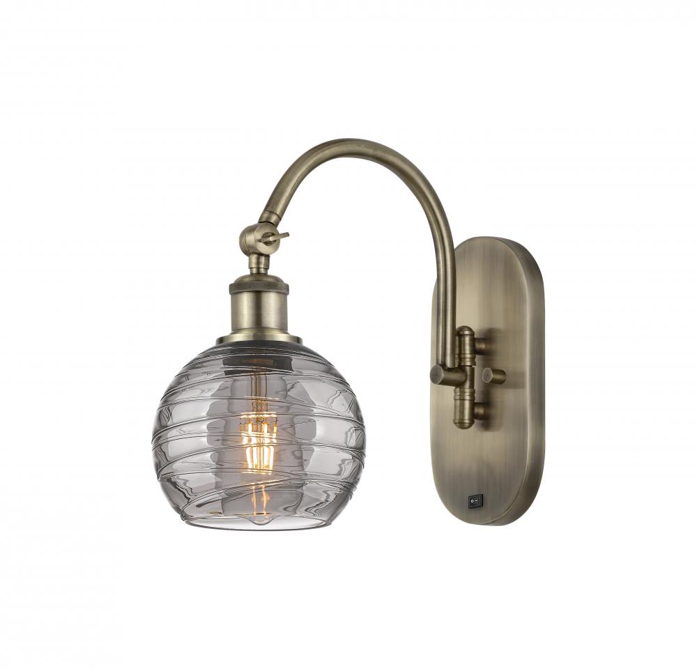 Athens Deco Swirl - 1 Light - 6 inch - Antique Brass - Sconce