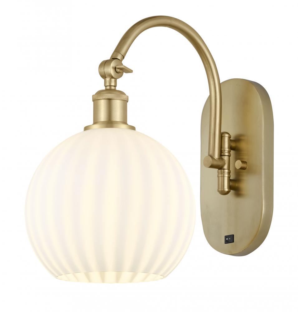 White Venetian - 1 Light - 8 inch - Satin Gold - Sconce