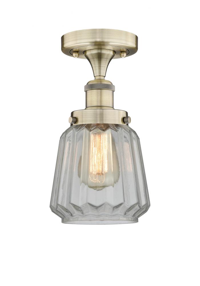 Chatham - 1 Light - 7 inch - Antique Brass - Semi-Flush Mount