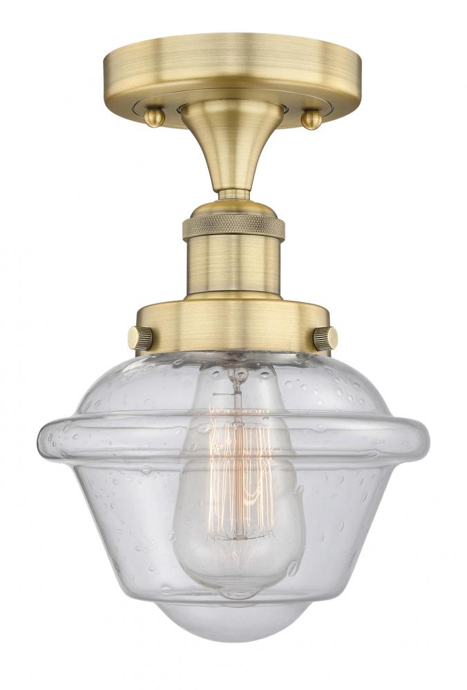 Oxford - 1 Light - 7 inch - Brushed Brass - Semi-Flush Mount