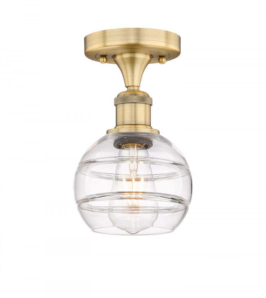 Rochester - 1 Light - 6 inch - Brushed Brass - Semi-Flush Mount