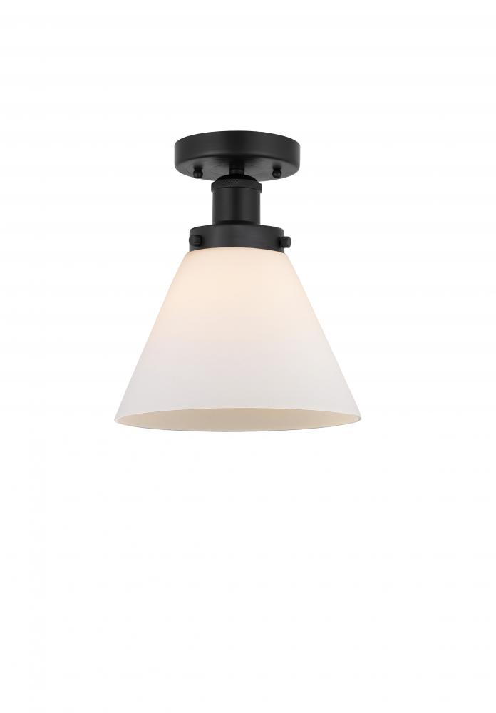 Cone - 1 Light - 8 inch - Matte Black - Semi-Flush Mount