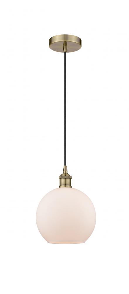 Athens - 1 Light - 8 inch - Antique Brass - Cord hung - Mini Pendant