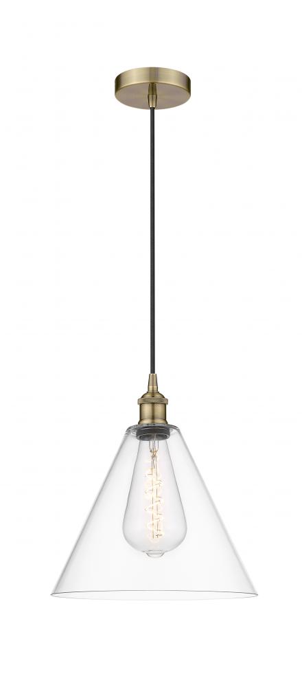 Berkshire - 1 Light - 12 inch - Antique Brass - Mini Pendant