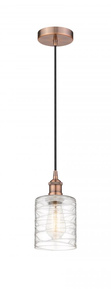 Cobbleskill - 1 Light - 5 inch - Antique Copper - Cord hung - Mini Pendant