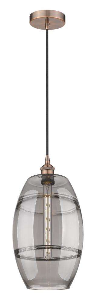 Vaz - 1 Light - 10 inch - Antique Copper - Cord hung - Mini Pendant