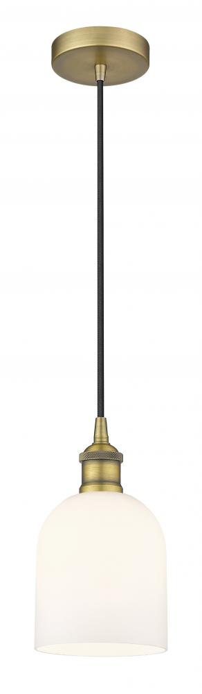 Bella - 1 Light - 6 inch - Brushed Brass - Cord hung - Mini Pendant