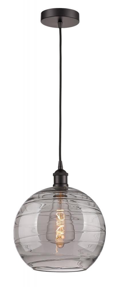 Athens Deco Swirl - 1 Light - 12 inch - Oil Rubbed Bronze - Cord hung - Mini Pendant