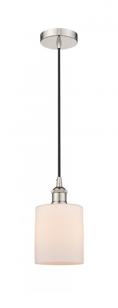 Cobbleskill - 1 Light - 5 inch - Polished Nickel - Cord hung - Mini Pendant