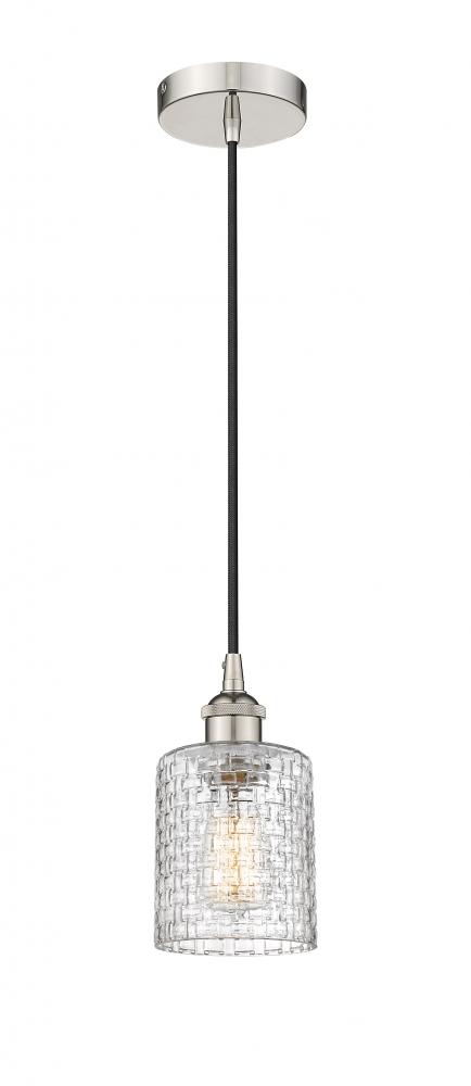 Cobbleskill - 1 Light - 5 inch - Polished Nickel - Cord hung - Mini Pendant