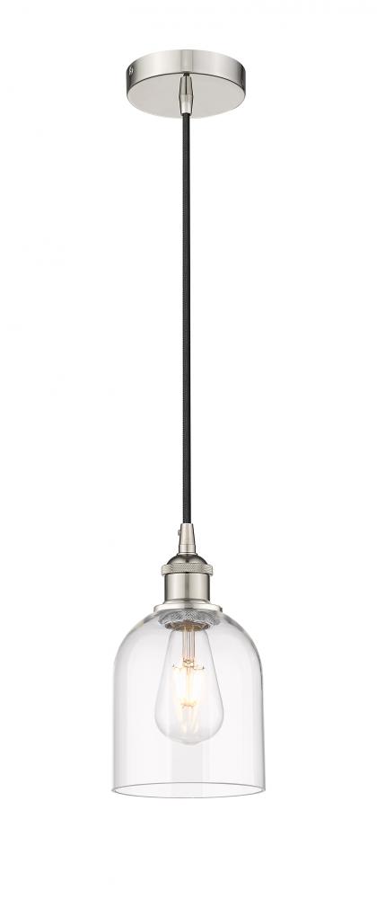 Bella - 1 Light - 6 inch - Polished Nickel - Cord hung - Mini Pendant