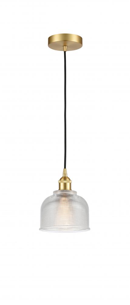 Dayton - 1 Light - 6 inch - Satin Gold - Cord hung - Mini Pendant