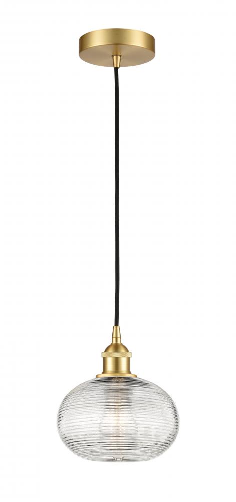 Ithaca - 1 Light - 8 inch - Satin Gold - Cord hung - Mini Pendant