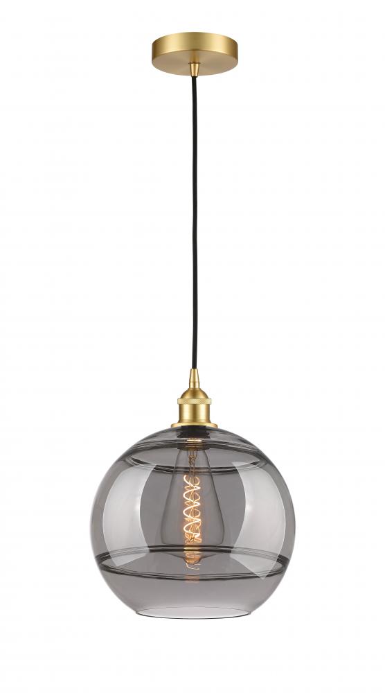 Rochester - 1 Light - 12 inch - Satin Gold - Cord hung - Mini Pendant