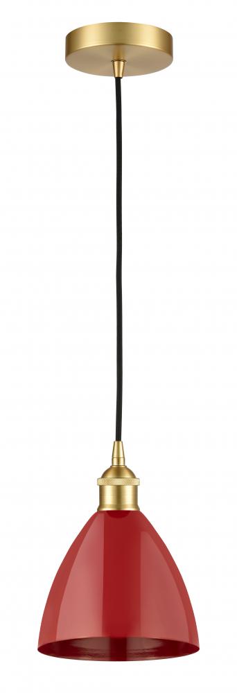 Plymouth - 1 Light - 8 inch - Satin Gold - Cord hung - Mini Pendant