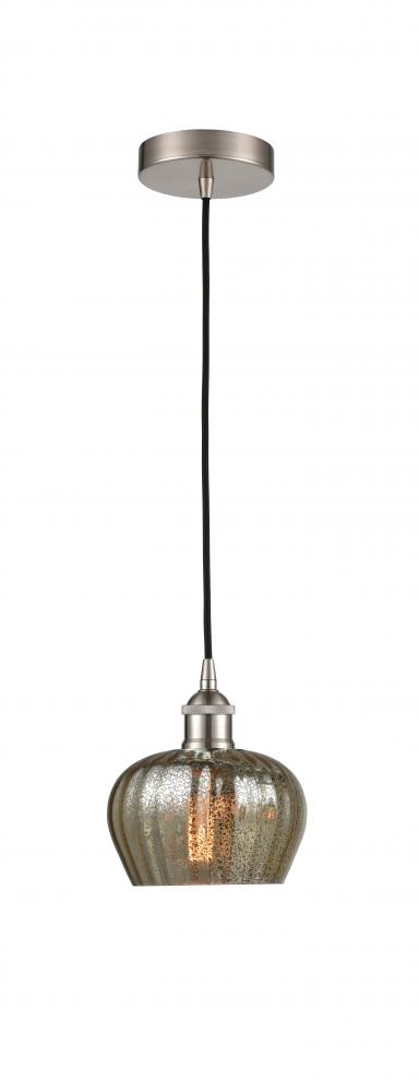 Fenton - 1 Light - 7 inch - Brushed Satin Nickel - Cord hung - Mini Pendant