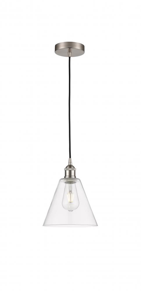 Berkshire - 1 Light - 8 inch - Brushed Satin Nickel - Cord hung - Mini Pendant