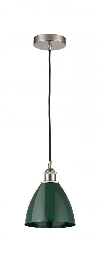 Plymouth - 1 Light - 8 inch - Brushed Satin Nickel - Cord hung - Mini Pendant