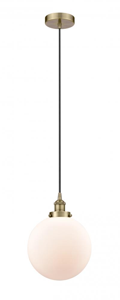 Beacon - 1 Light - 10 inch - Antique Brass - Cord hung - Mini Pendant