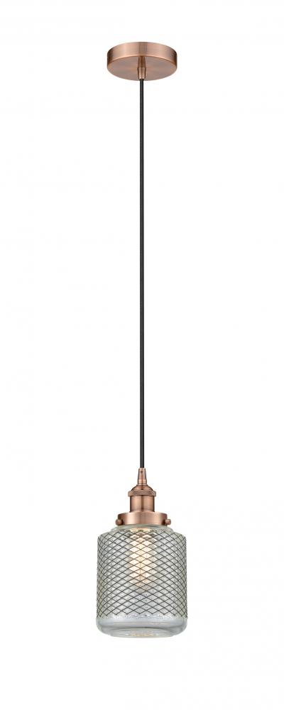 Stanton - 1 Light - 6 inch - Antique Copper - Cord hung - Mini Pendant