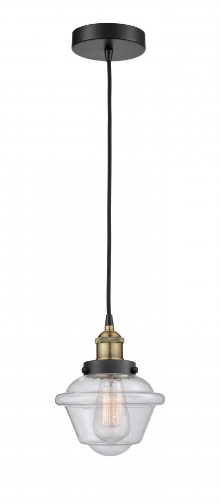 Oxford - 1 Light - 7 inch - Black Antique Brass - Cord hung - Mini Pendant