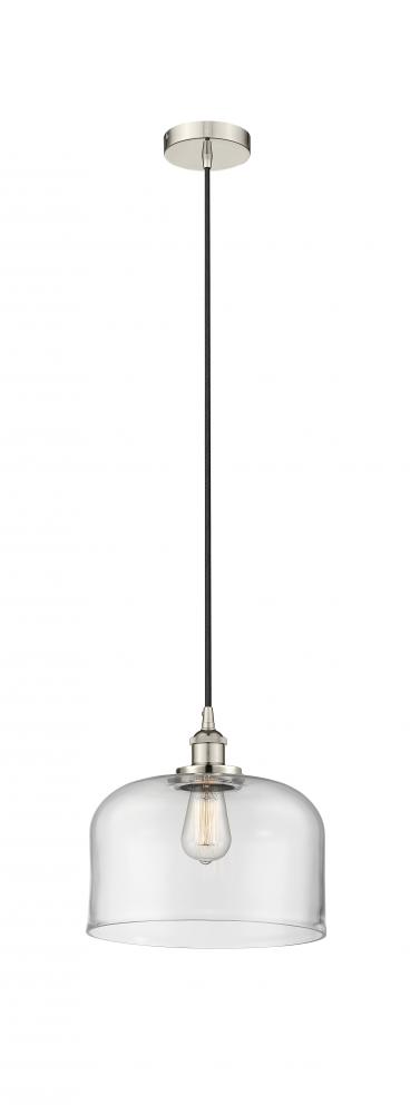 Bell - 1 Light - 12 inch - Polished Nickel - Cord hung - Mini Pendant