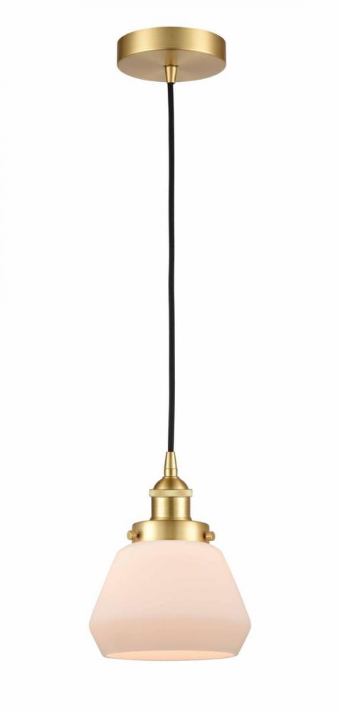 Fulton - 1 Light - 7 inch - Satin Gold - Cord hung - Mini Pendant