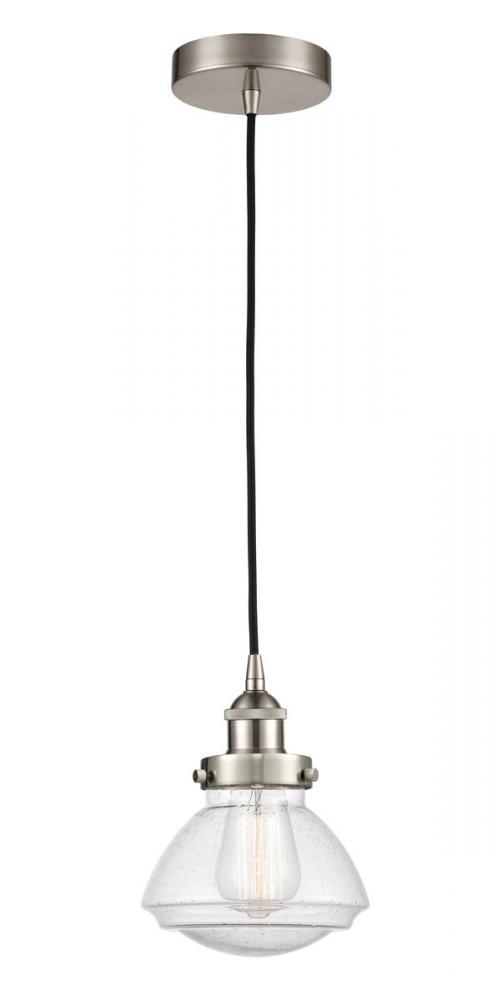 Olean - 1 Light - 7 inch - Brushed Satin Nickel - Cord hung - Mini Pendant