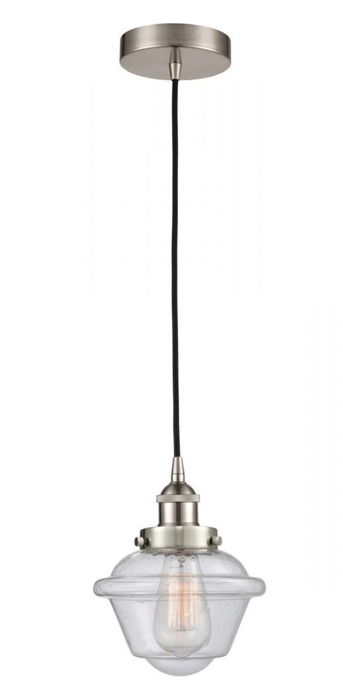 Oxford - 1 Light - 7 inch - Brushed Satin Nickel - Cord hung - Mini Pendant