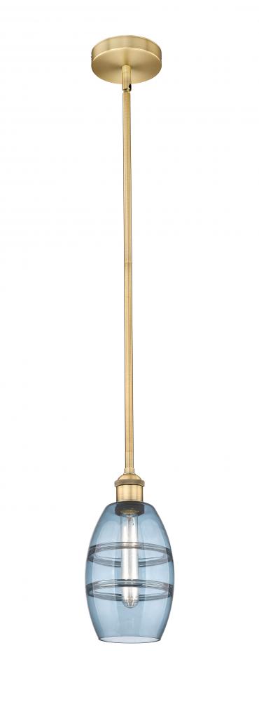 Vaz - 1 Light - 6 inch - Brushed Brass - Cord hung - Mini Pendant