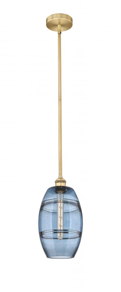 Vaz - 1 Light - 8 inch - Brushed Brass - Cord hung - Mini Pendant