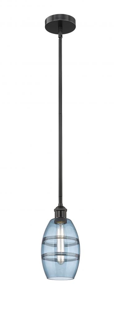 Vaz - 1 Light - 6 inch - Matte Black - Cord hung - Mini Pendant