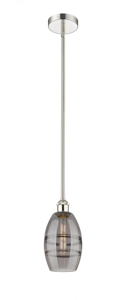 Vaz - 1 Light - 6 inch - Polished Nickel - Cord hung - Mini Pendant