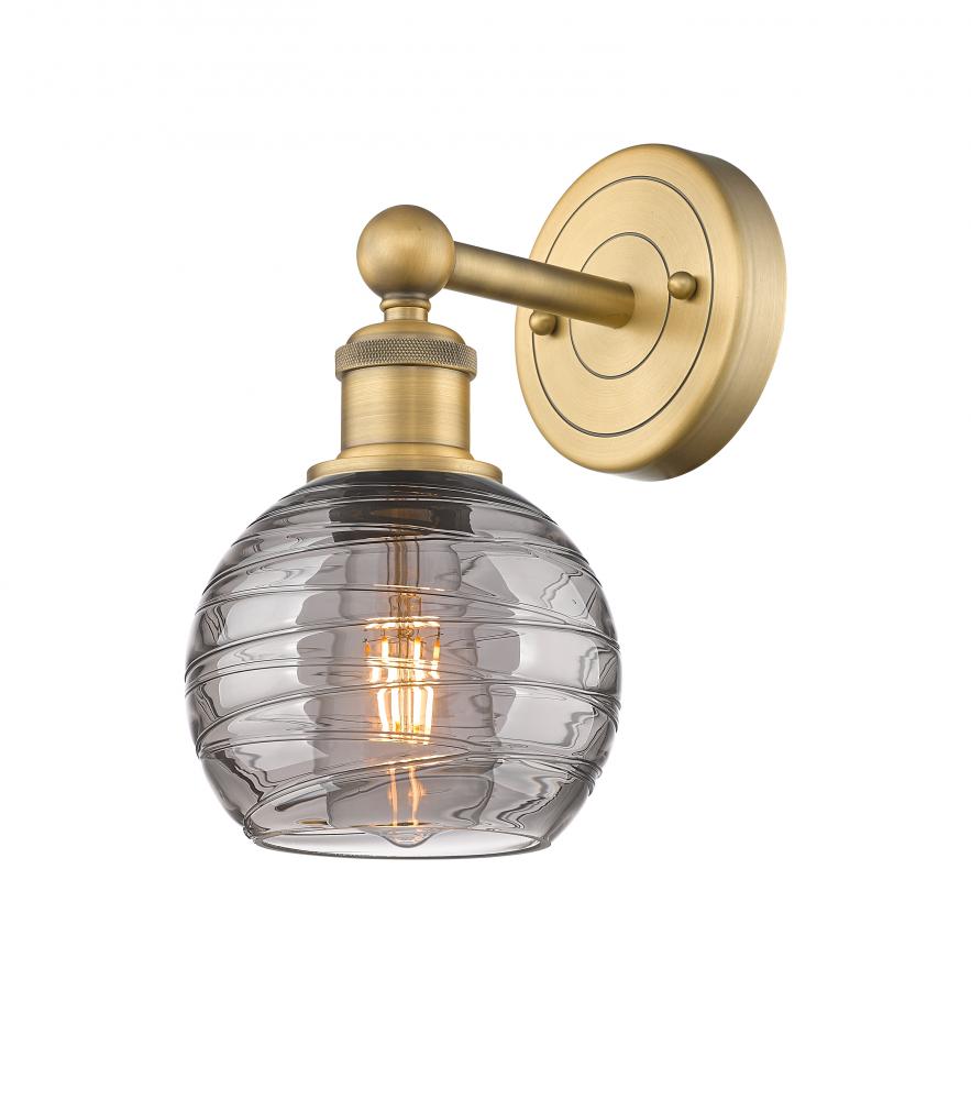 Athens Deco Swirl - 1 Light - 6 inch - Brushed Brass - Sconce