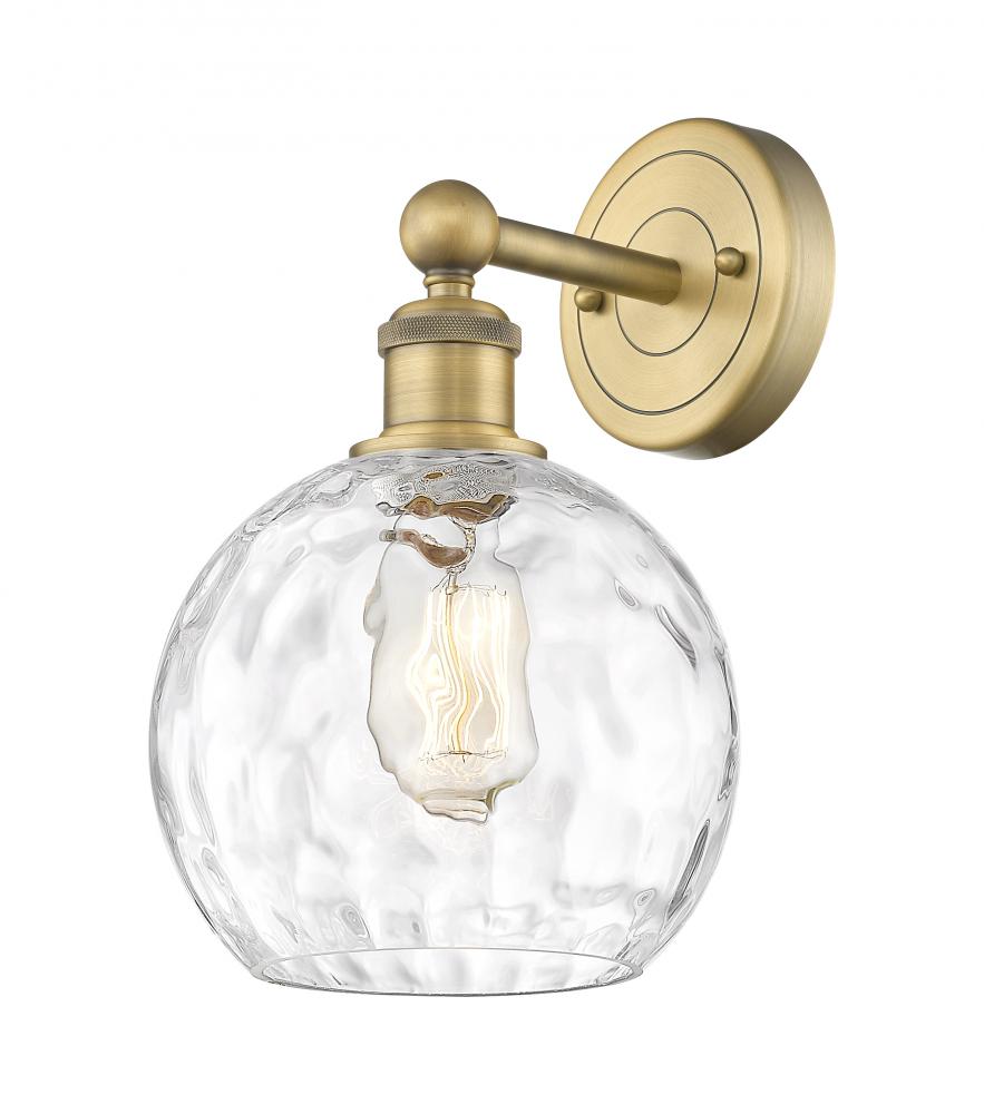 Athens Water Glass - 1 Light - 8 inch - Brushed Brass - Sconce