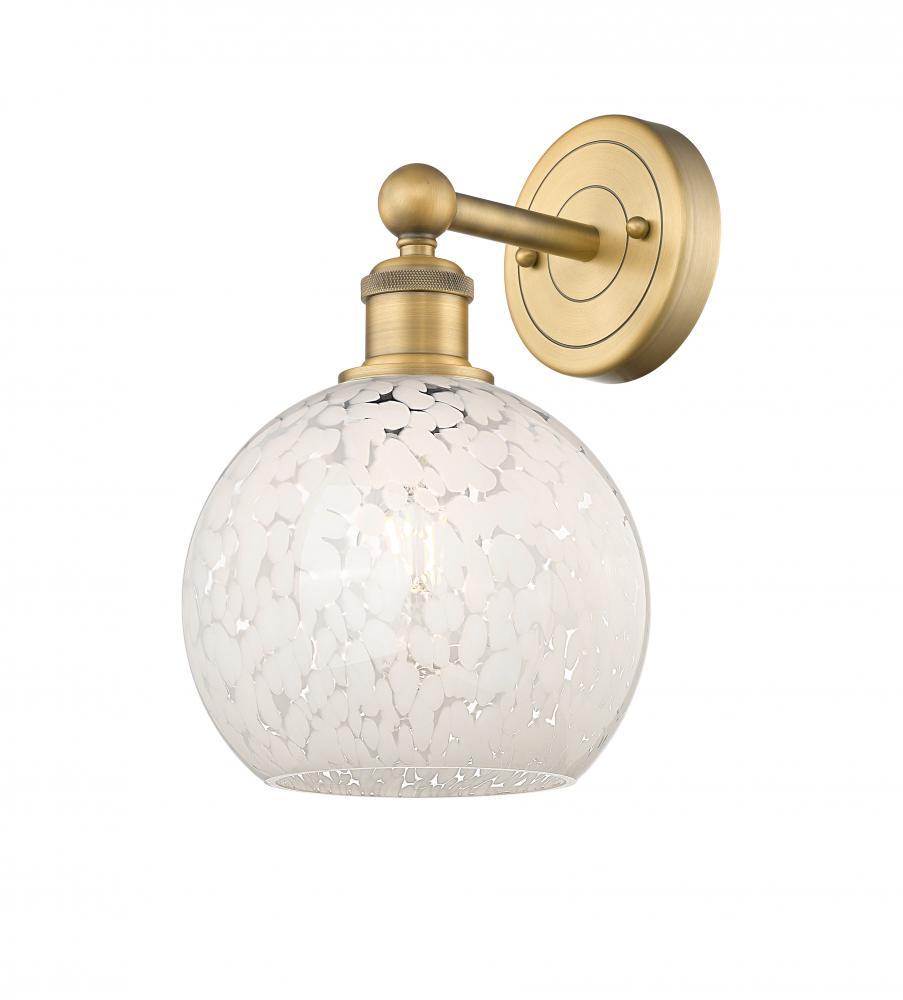 White Mouchette - 1 Light - 8 inch - Brushed Brass - Sconce