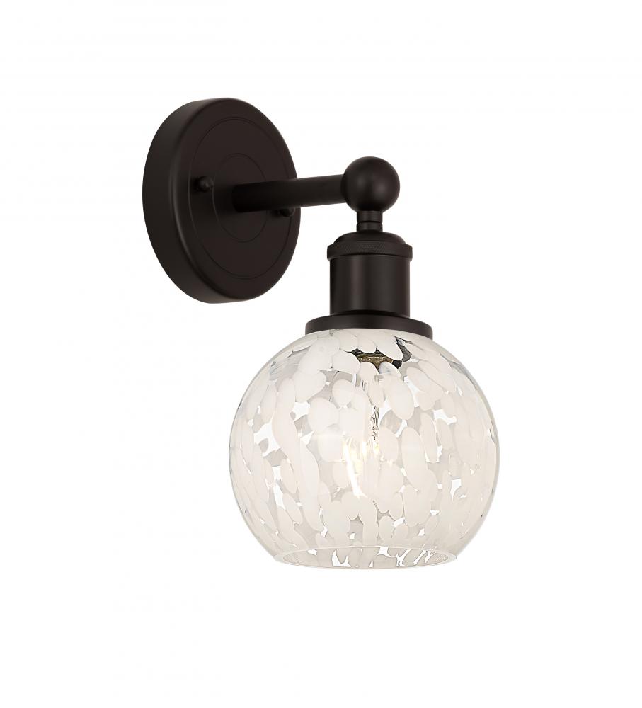 White Mouchette - 1 Light - 6 inch - Oil Rubbed Bronze - Sconce