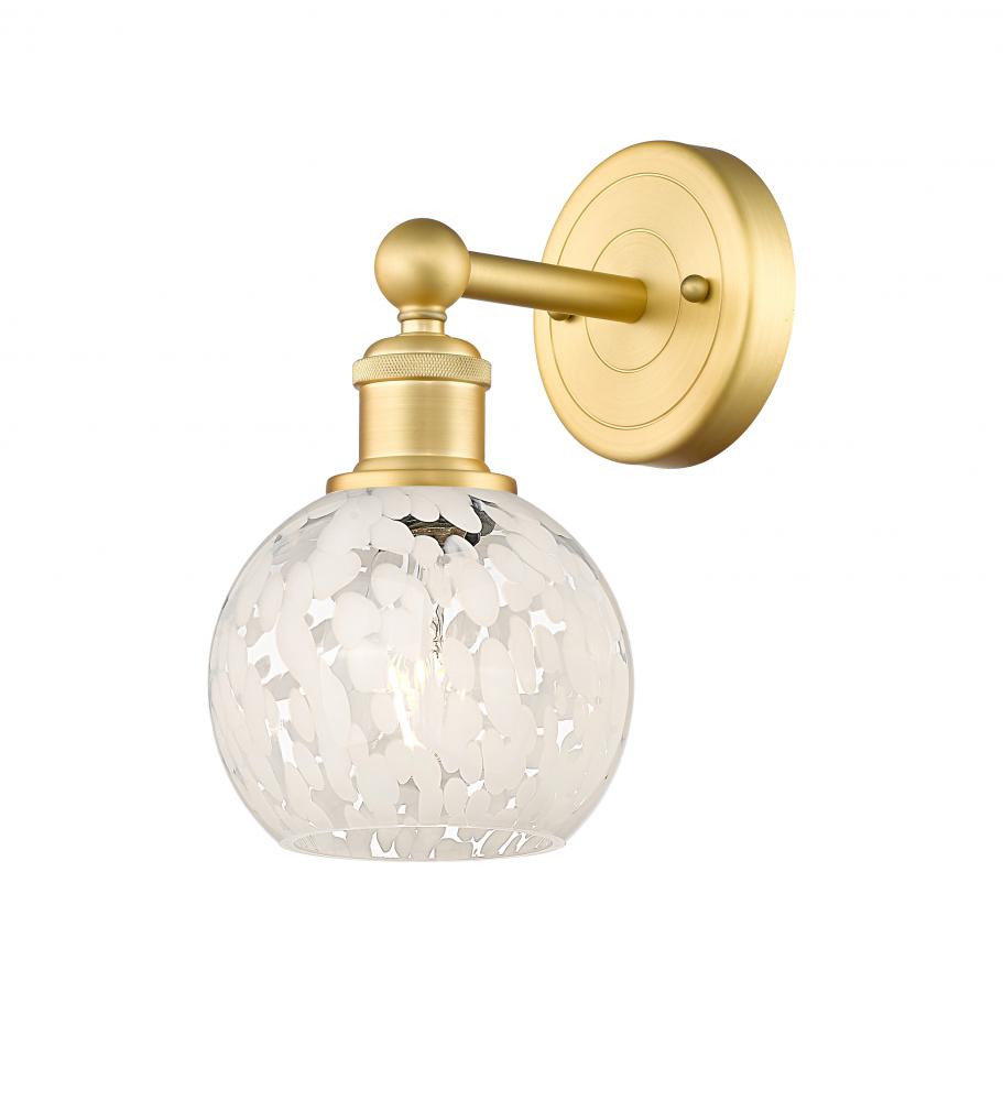 White Mouchette - 1 Light - 6 inch - Satin Gold - Sconce