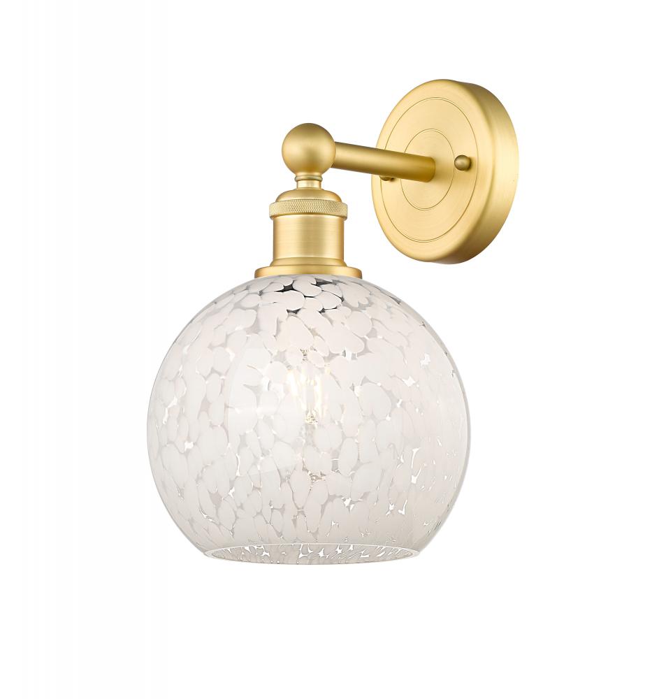 White Mouchette - 1 Light - 8 inch - Satin Gold - Sconce