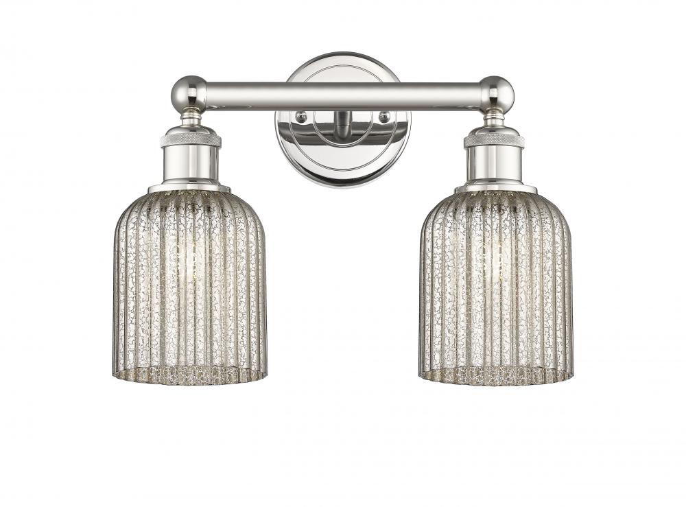 Bridal Veil - 2 Light - 14 inch - Polished Nickel - Bath Vanity Light