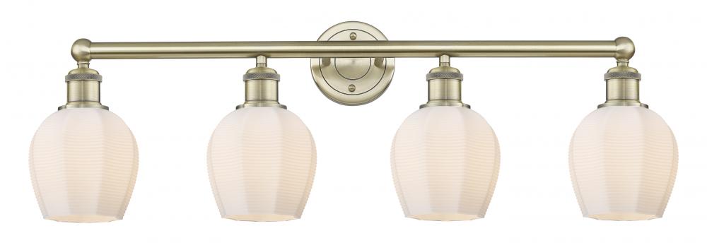 Norfolk - 4 Light - 33 inch - Antique Brass - Bath Vanity Light