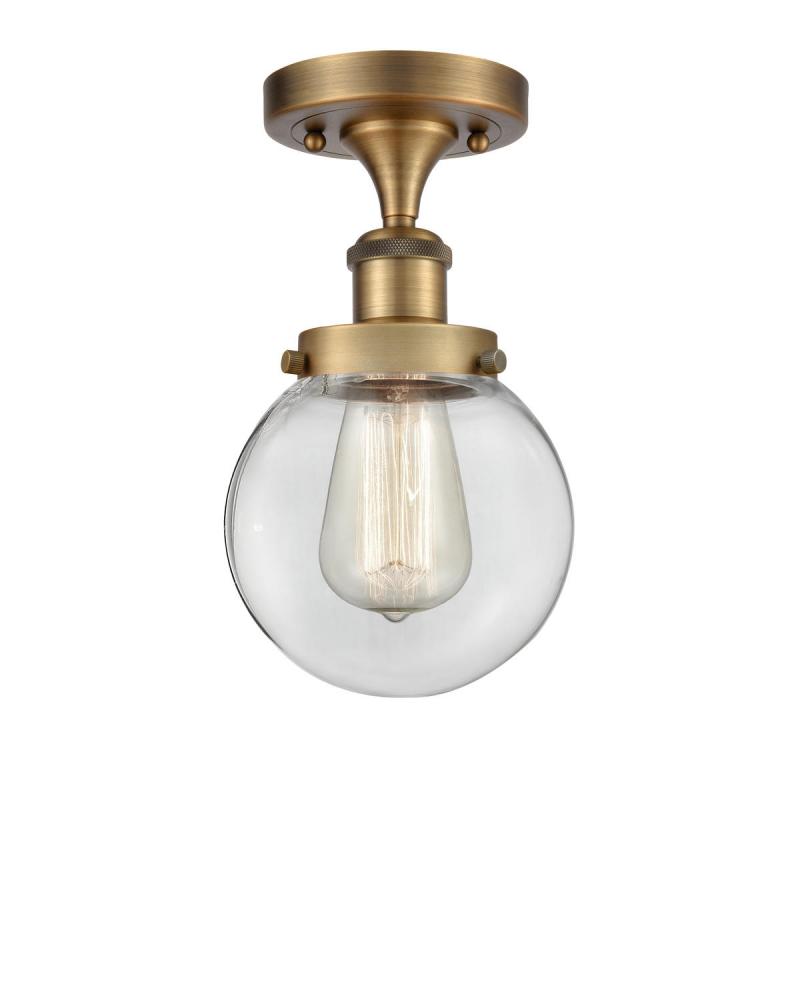 Beacon - 1 Light - 6 inch - Brushed Brass - Semi-Flush Mount