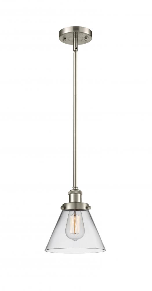 Cone - 1 Light - 8 inch - Brushed Satin Nickel - Mini Pendant