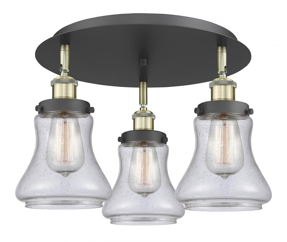 Bellmont - 3 Light - 18 inch - Black Antique Brass - Flush Mount