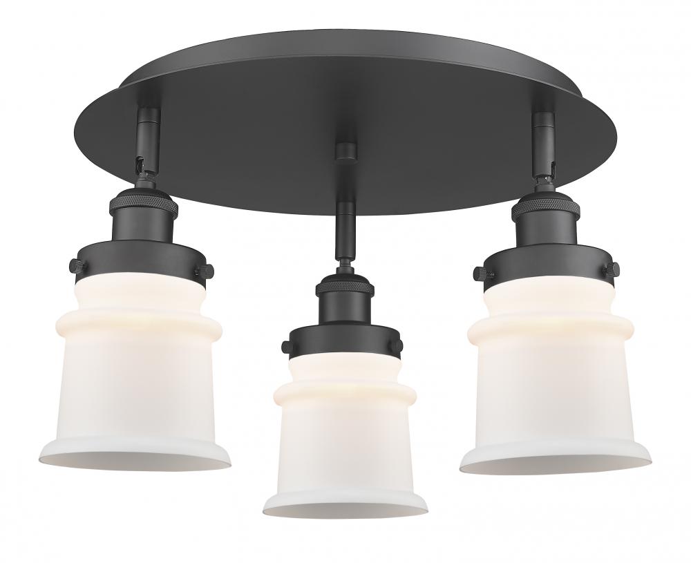 Canton - 3 Light - 17 inch - Matte Black - Flush Mount