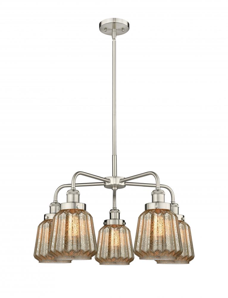 Chatham - 5 Light - 26 inch - Satin Nickel - Chandelier