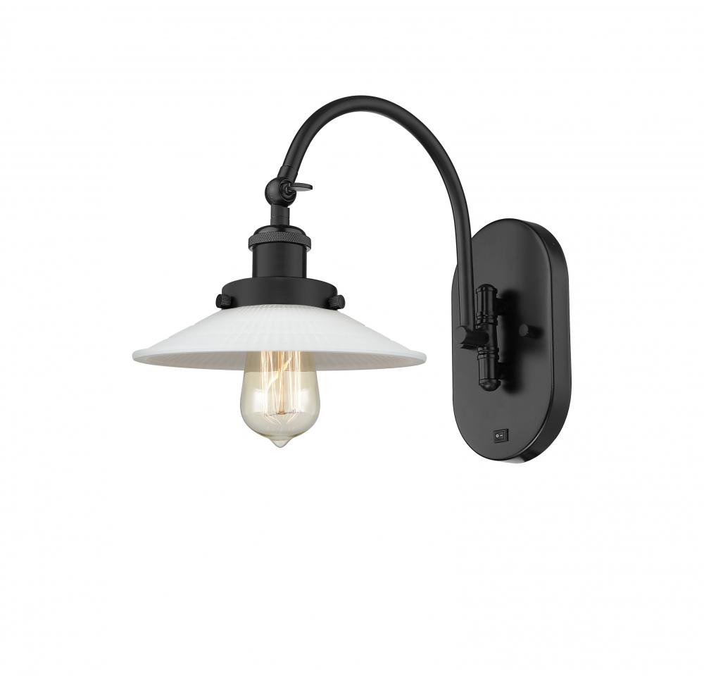 Halophane - 1 Light - 9 inch - Matte Black - Sconce