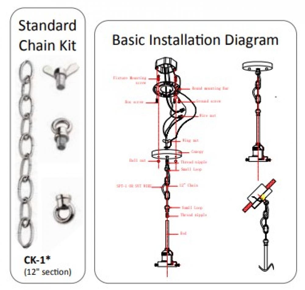 Chain Conversion Kit - 12 inch - Polished Nickel