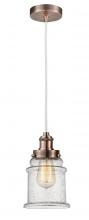  100AC-10W-1H-AC-G184 - Edison - 1 Light - 8 inch - Antique Copper - Cord hung - Mini Pendant