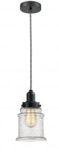  100BK-10BW-0H-BK-G184 - Whitney - 1 Light - 8 inch - Matte Black - Cord hung - Mini Pendant